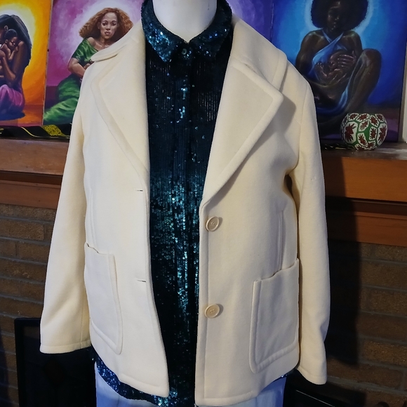 Cream Wool Coat - Picture 7 of 10